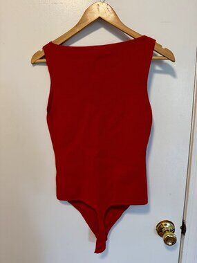 Express Body Contour Red Bodysuit Sleeveless M
